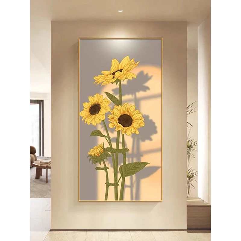 玄关挂画走廊过道现代奶油风高级感入户客厅装饰画16080