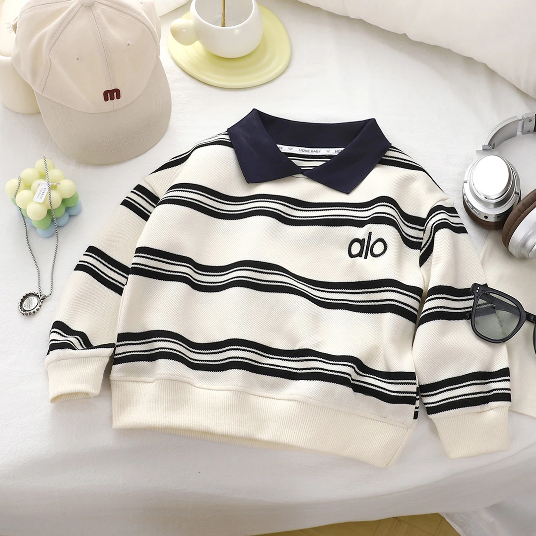 儿童秋季长袖上新 2025条纹男童卫衣 时尚休闲潮流韩版宽松 宝宝