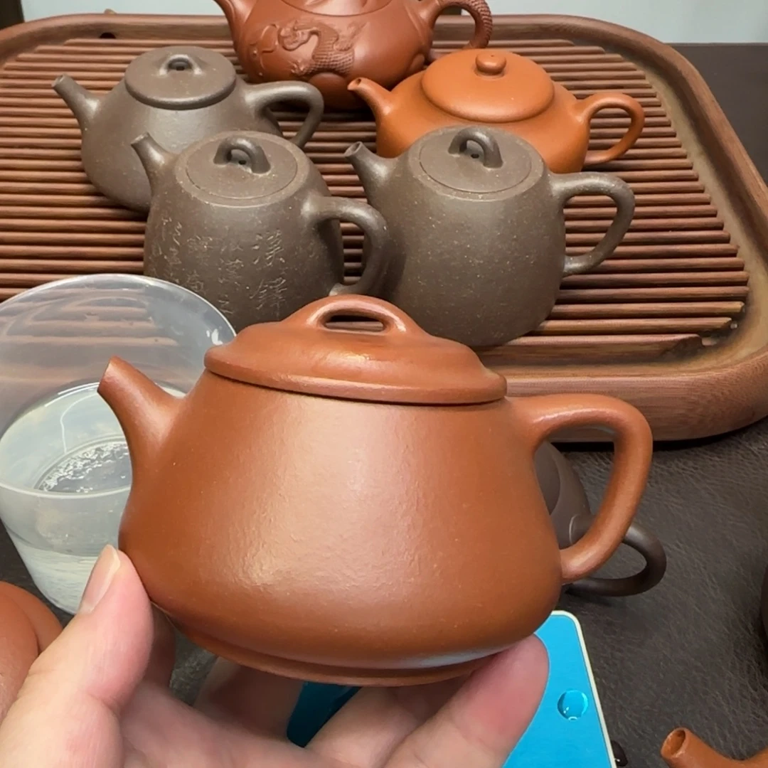 茶壶紫砂红降坡饮瓢