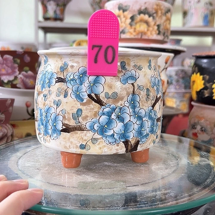 景德镇手绘花盆手绘作品