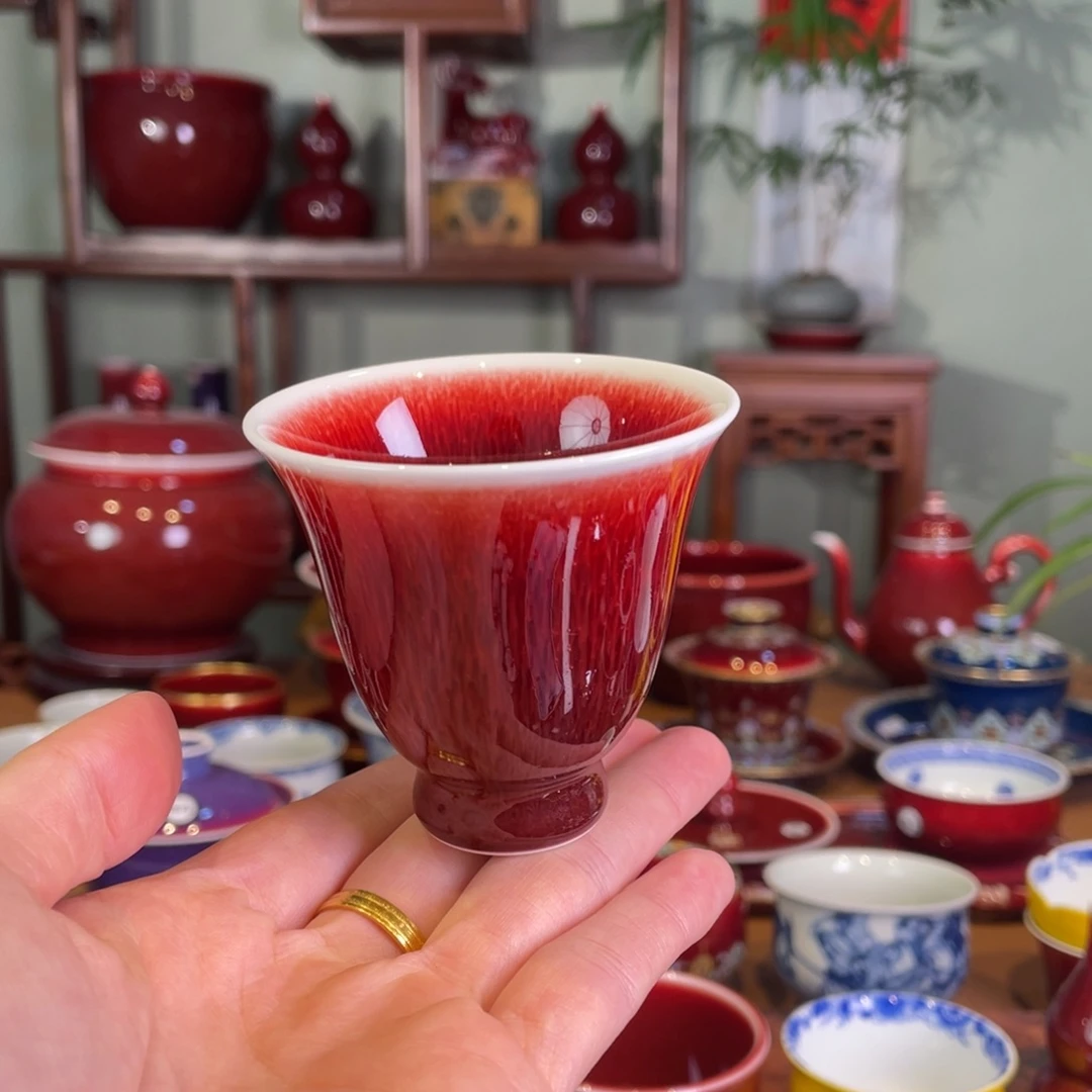 清欢雅玩原矿郎红福利花神杯