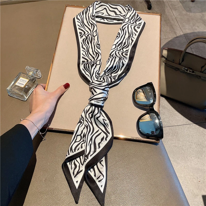 复古性感豹纹波点丝巾早春新款百搭时尚小众高级感可当腰带ins风