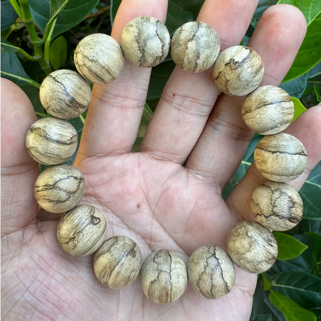 沉香手串标准15mm达拉干虎斑纹天然沉香奶香凉韵多样性发一