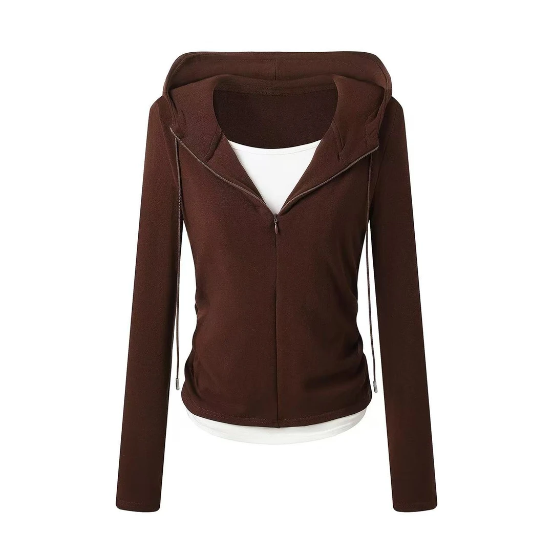 【熙小范】498白月光连帽女装早秋短款女士连帽卫衣女韩版