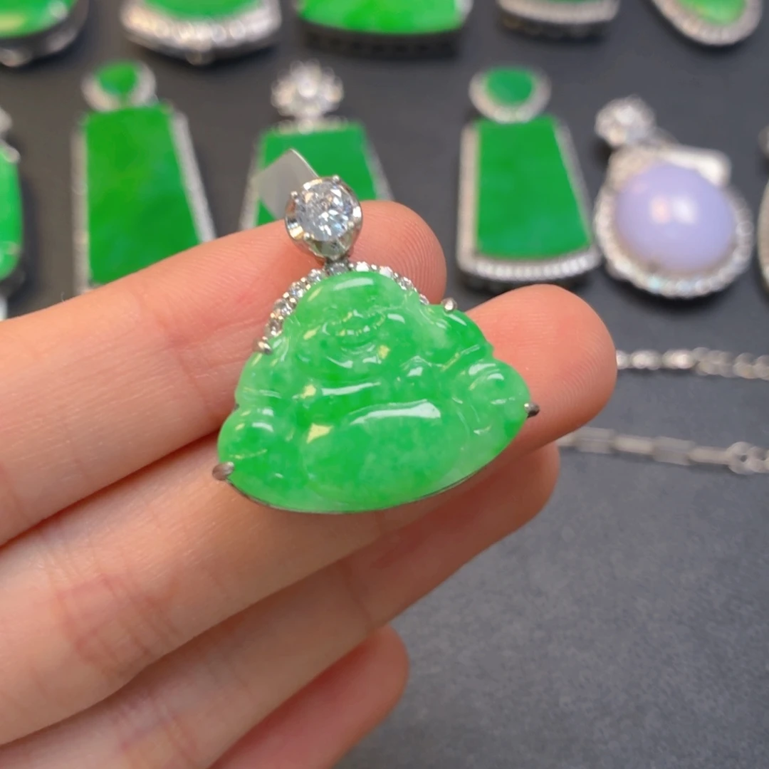 清***嘟翡翠银S925镶嵌颈饰