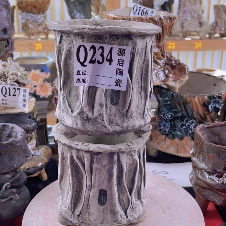 紫砂花盆景德镇陶瓷234