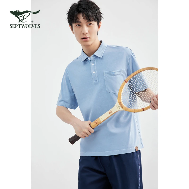 【100%棉】七匹狼男装夏季翻领POLO衫纯棉简约透气透气商务男士短袖