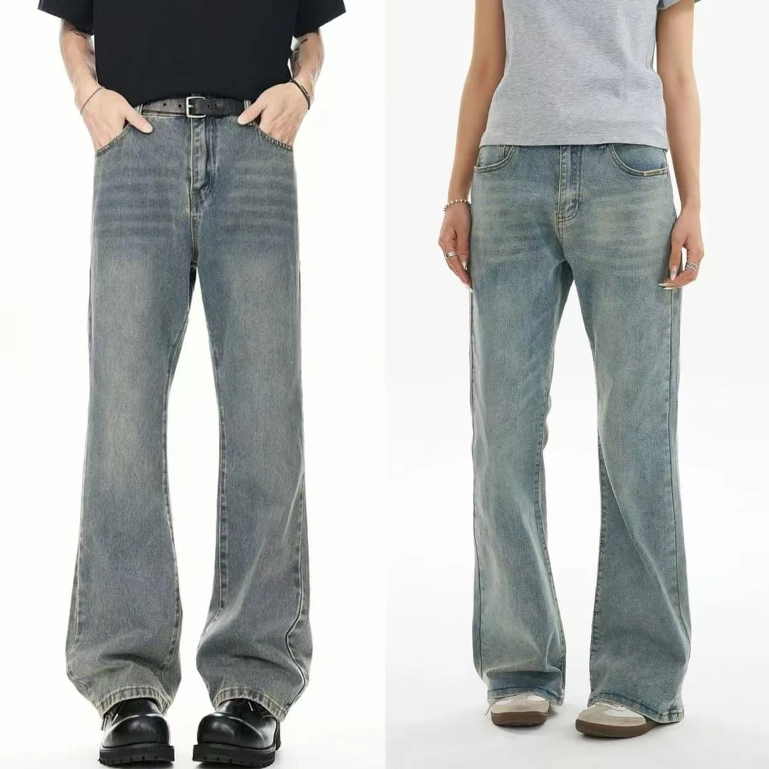 【3TK牛仔】男女同款直筒微喇牛仔裤美式高街休闲百搭复古2025新款