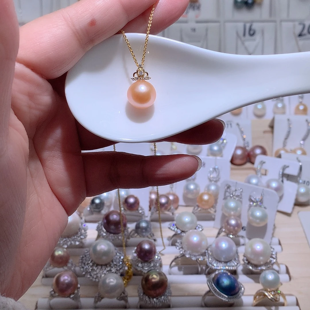 银S925镶嵌淡水珍珠吊坠(赠链)CC11.7mm