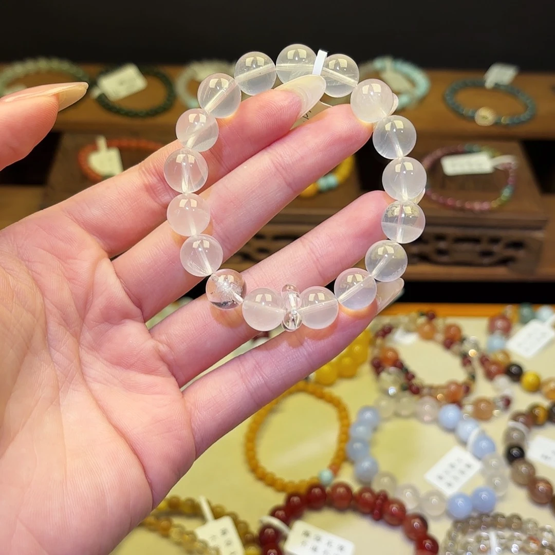 手链银S925镶嵌水晶奶白1523