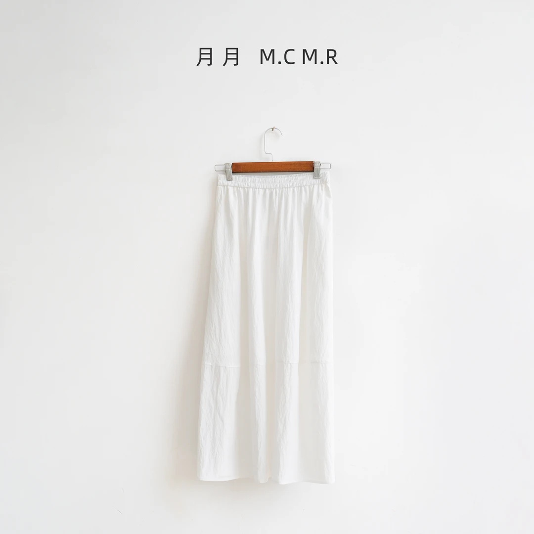 【暑假碎片】白色半身裙女2025年新款a字裙中长款显瘦百搭气质长裙