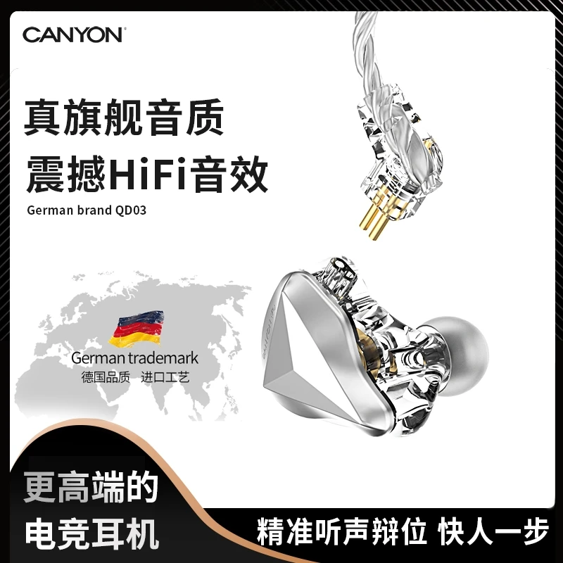 德国CANYON入耳式游戏耳机hifi有线fps电脑电竞游戏专用typec圆孔