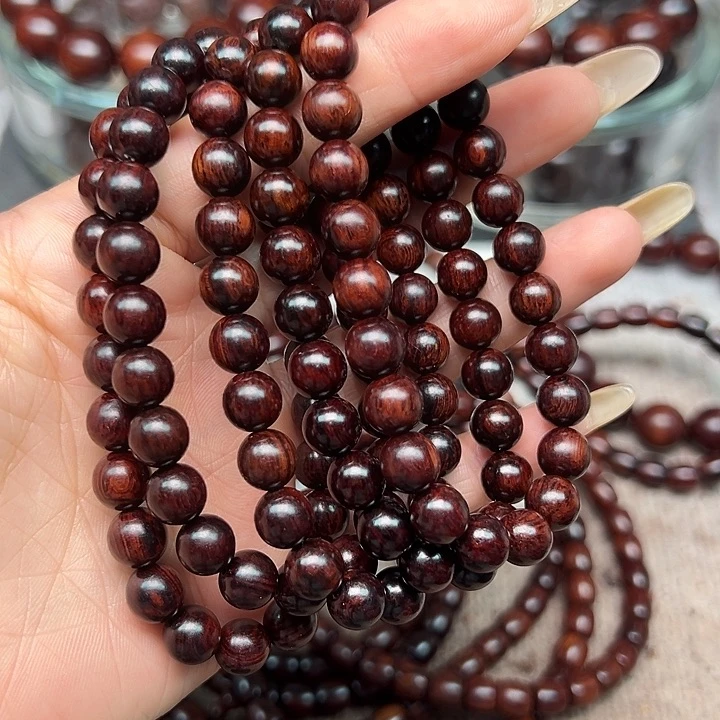 降真香手串/手链海南红降0.8圆珠满纹微暇