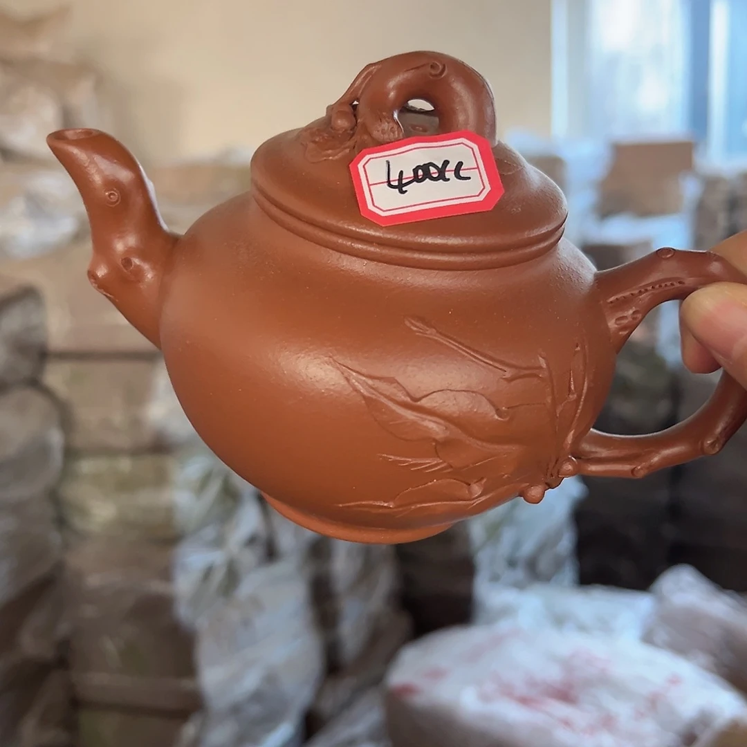 紫砂茶壶黄龙山原矿朱泥400