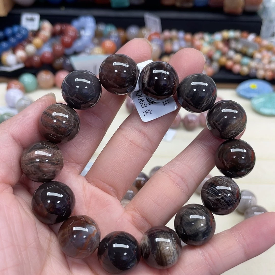 硅化珊瑚（珊瑚玉）手串未镶嵌招*猫237