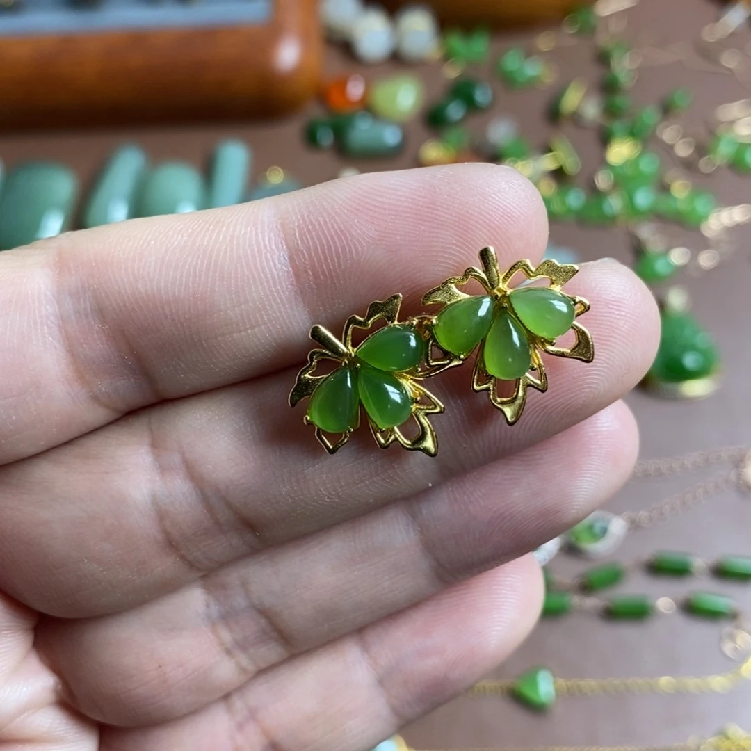 和田玉颈饰银S925镶嵌