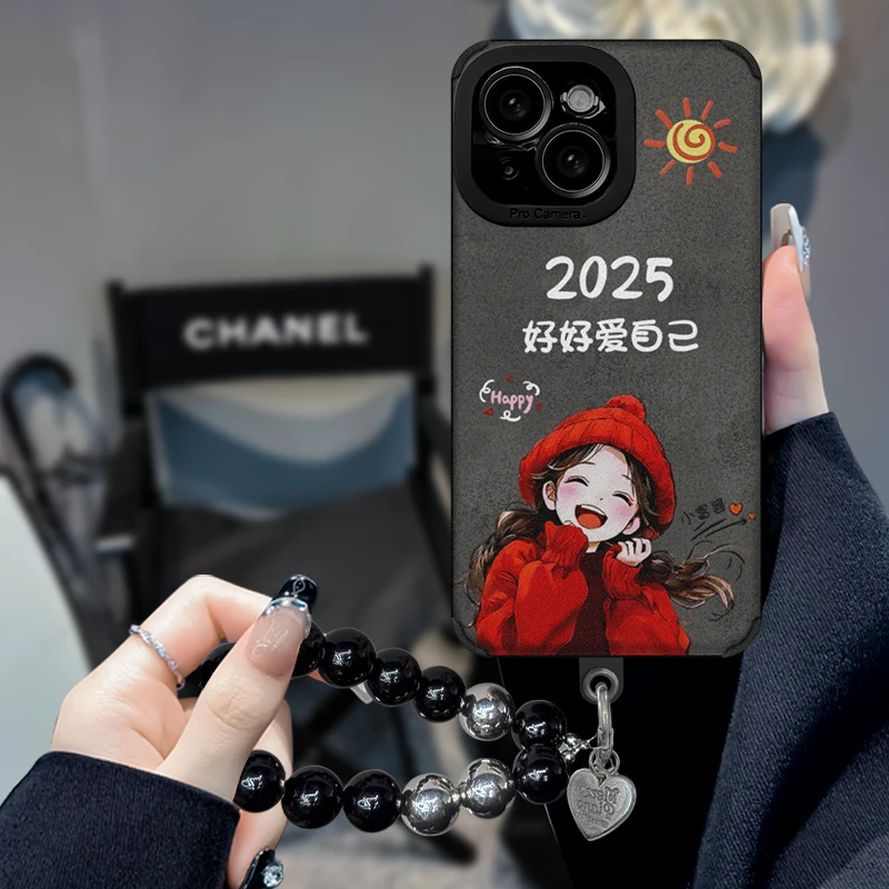 2025爱己发财适用创意苹果16华为OPPO小米手机防摔软全包皮质