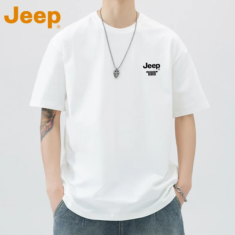 JEEP吉普高端品牌T恤短袖男士夏季新款纯棉体恤休闲男款上衣服t恤