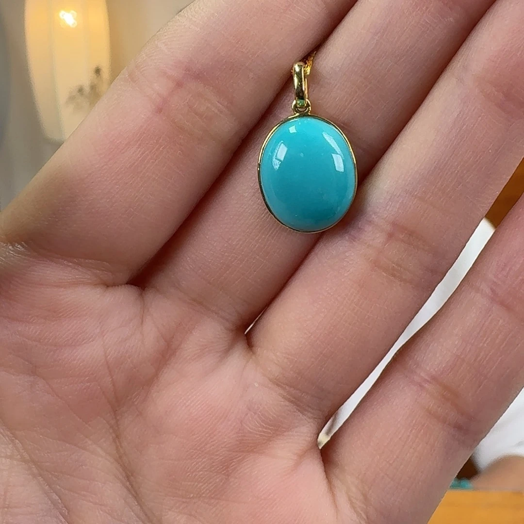 绿松石18K金镶嵌珠宝奇石