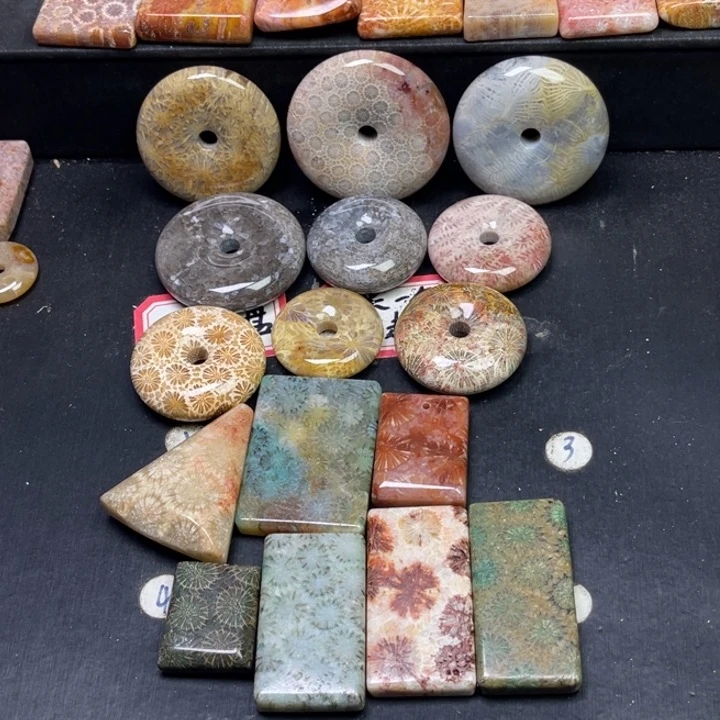 未镶嵌吊坠硅化珊瑚（珊瑚玉）