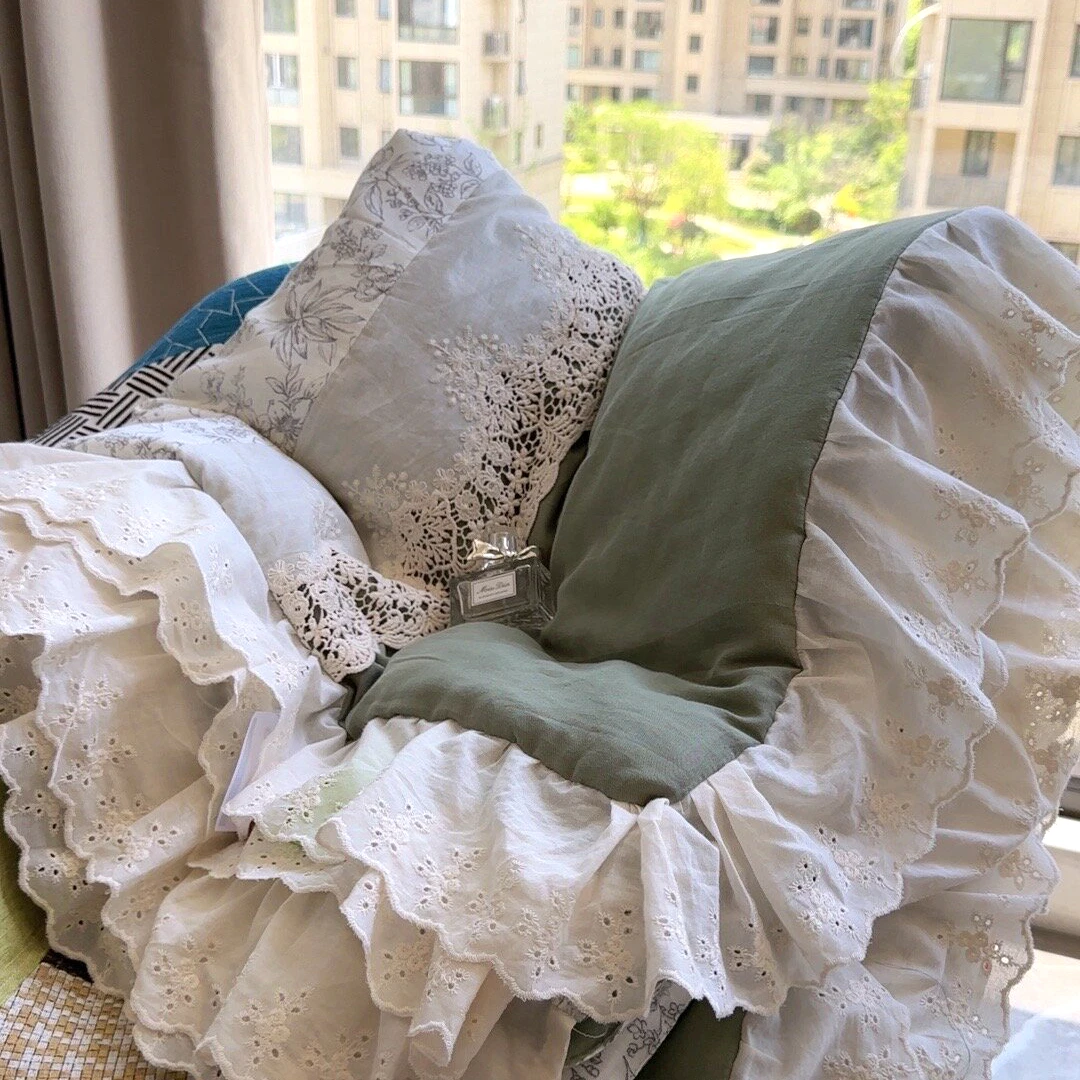 A类法式全棉双层纱可机洗夏凉被纯棉空调被2025新款薄被子夏季