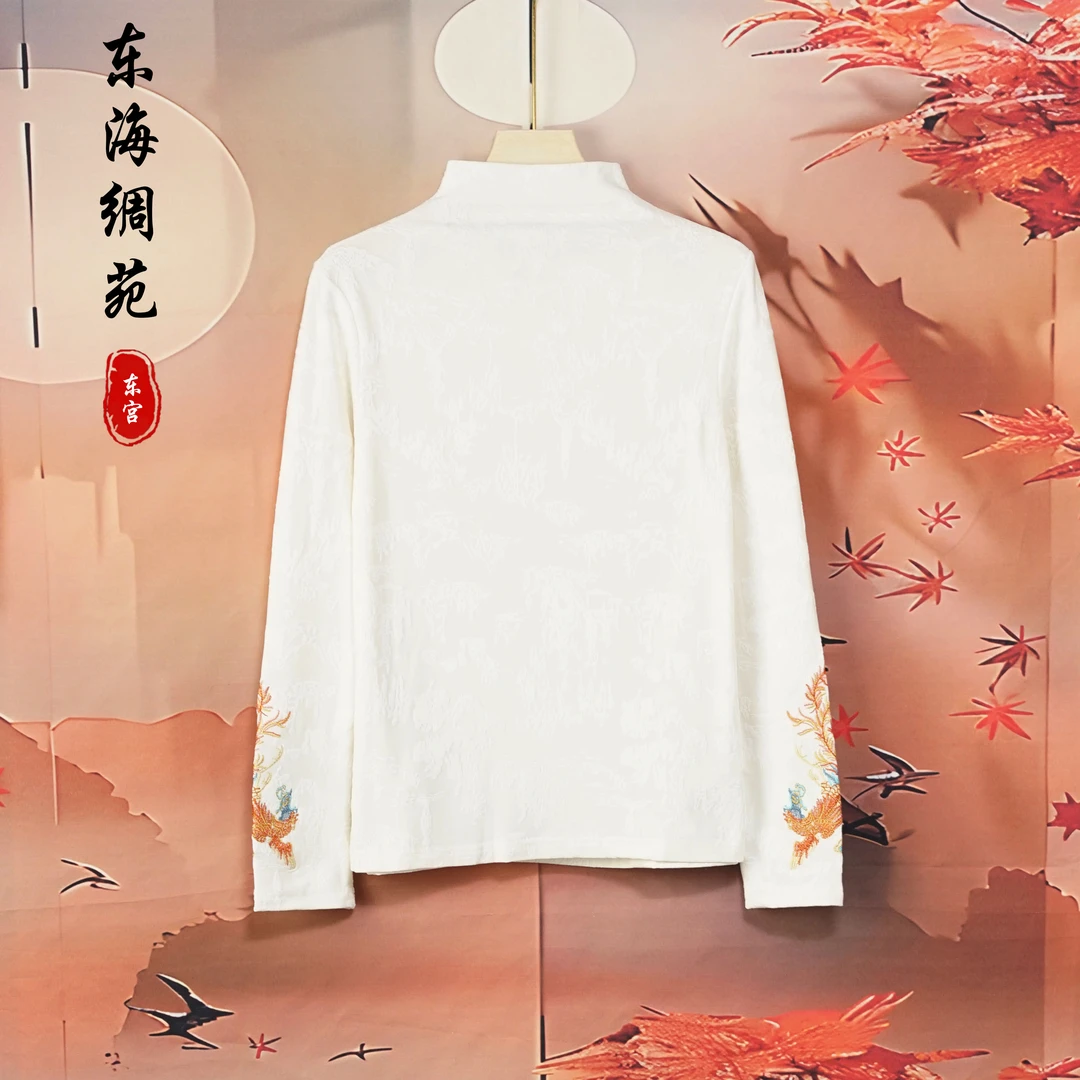 【东海绸苑】新中式时尚气质印花小衫（M59）