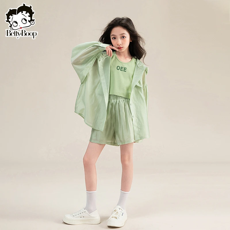 【三件套】贝蒂女童防晒衣外套冰丝空调服套装2025新款防晒服23290