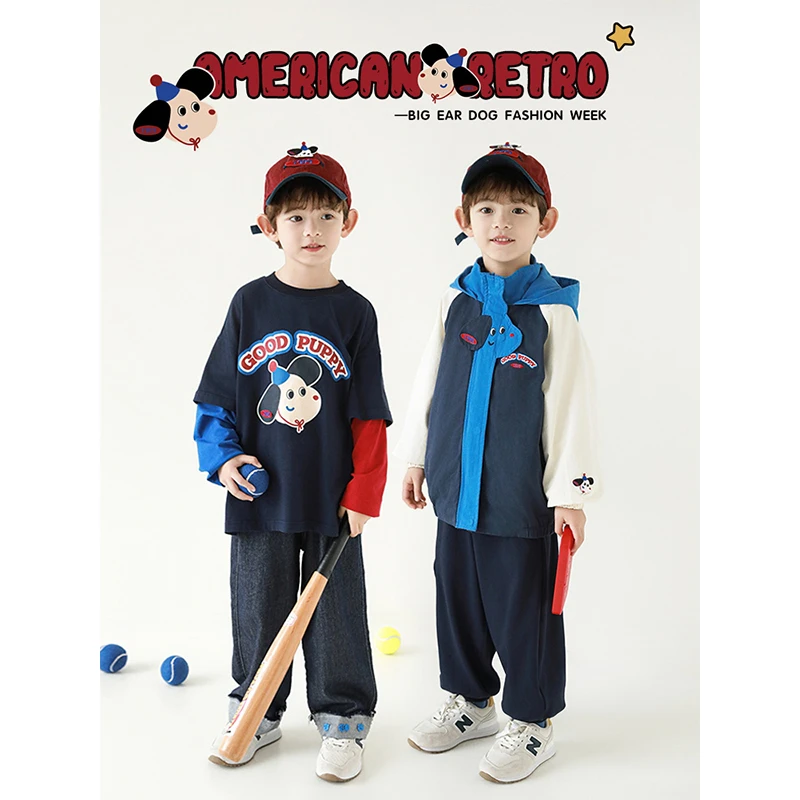 YOEHYAUL/幼悠春一波 【萌犬健将】男童星星笑脸狗系列裤子 N6068