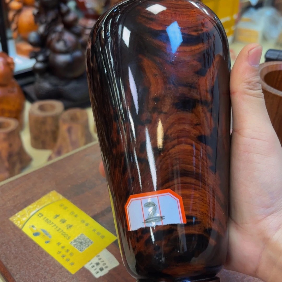 木老挝大红酸枝花瓶