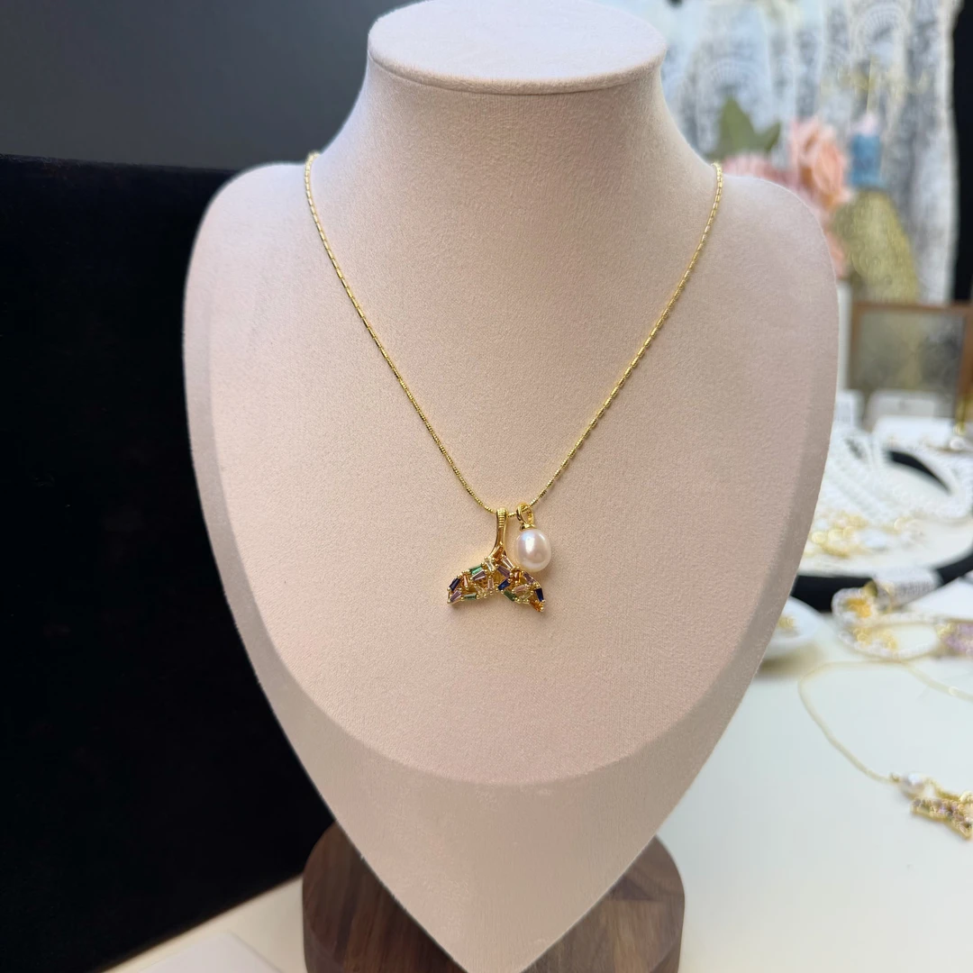 天然珍珠【鎏金幻尾】轻奢简约珍珠项链尾链可调节LH0753