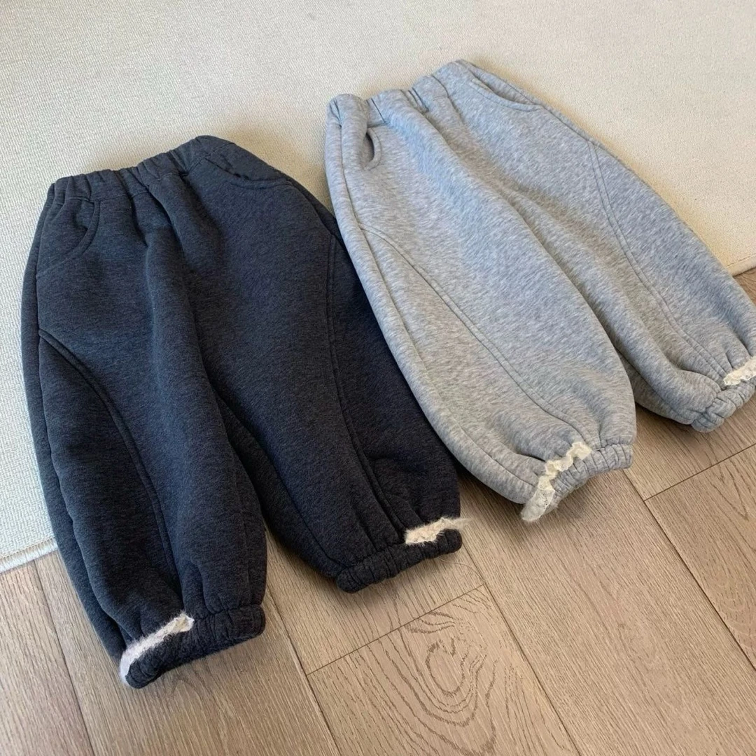 女童冬装韩版裤子女宝冬季加绒束脚裤儿童保暖百搭休闲裤童装0203