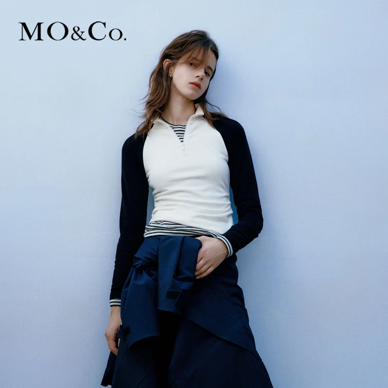 【赵老板专属】MOCO冬插肩袖高领捏褶收腰上衣MBC4TOPT01
