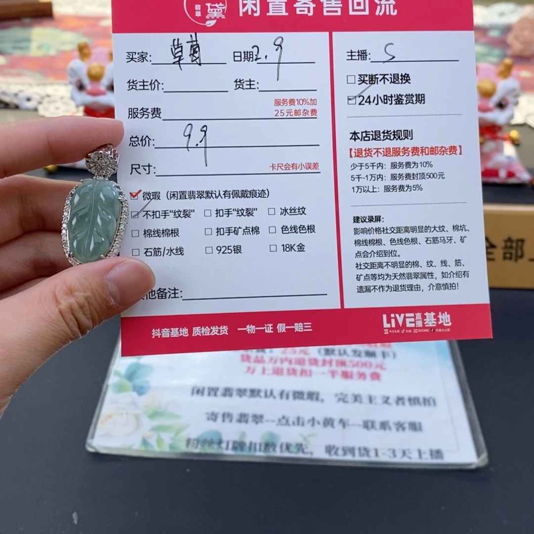 翡翠颈饰未镶嵌草***?