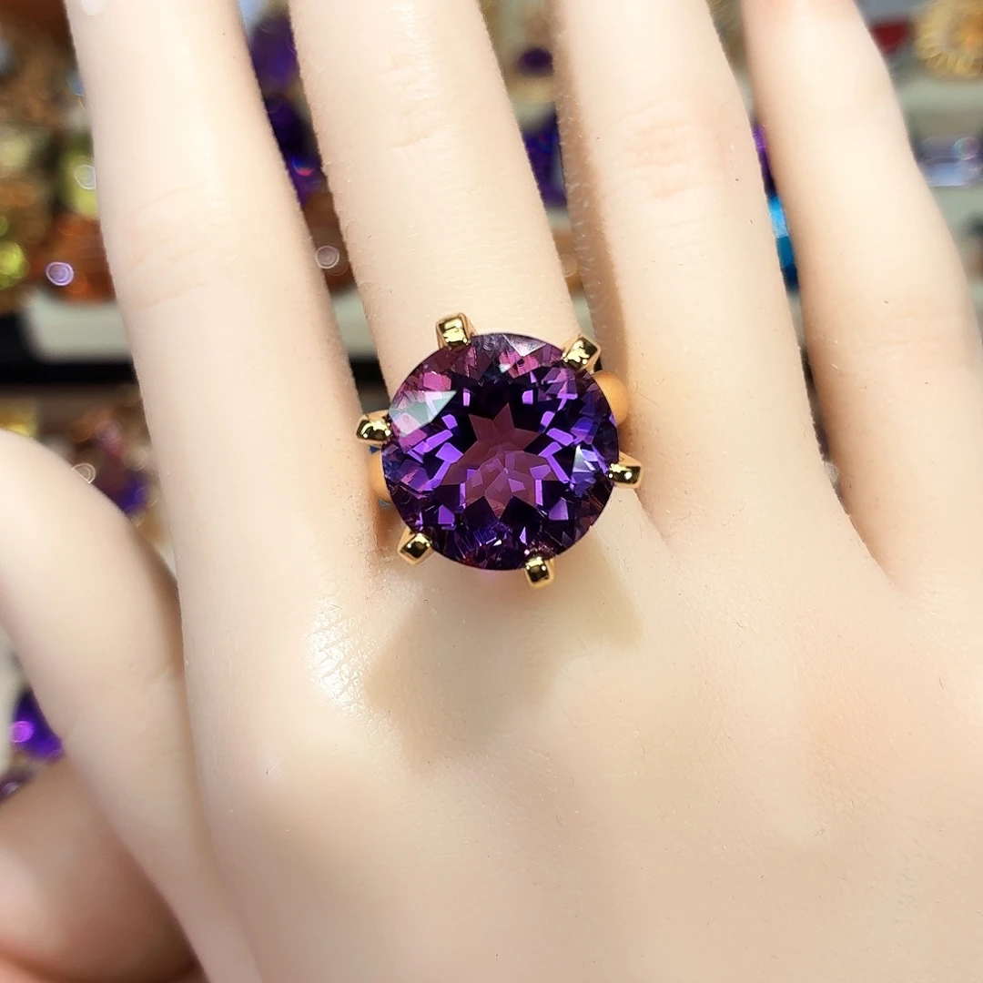 戒指水晶银S925镶嵌