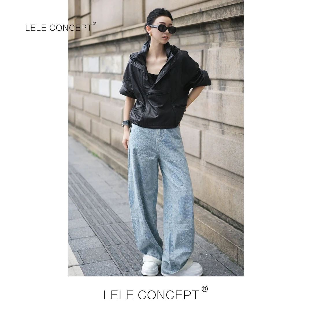 LELE CONCEPT丨【如一】都市气质休闲多拉链短款皮衣P0077
