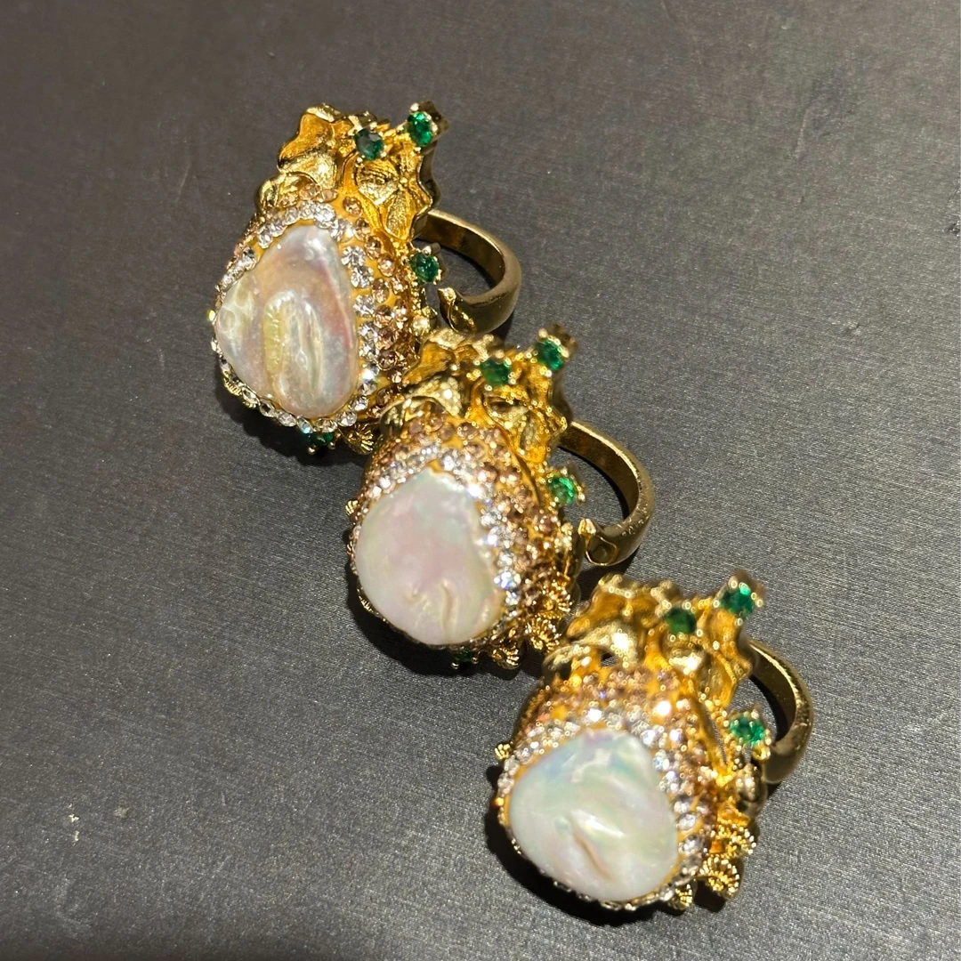 天然巴洛克淡水珍珠戒指【多样性发一】【DS008】