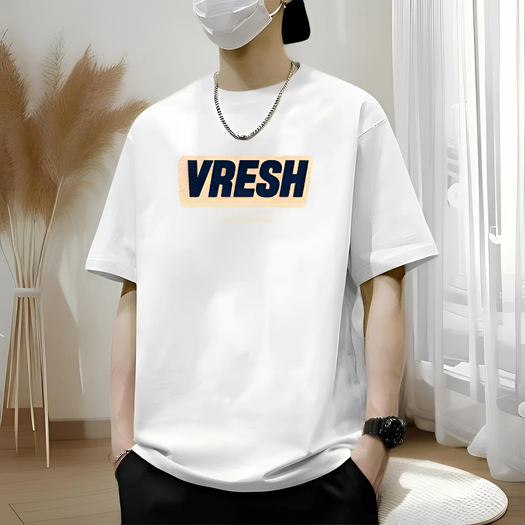 夏季美式重磅白色短袖t恤上衣男2025新款ins潮流休闲宽松半袖恤薄
