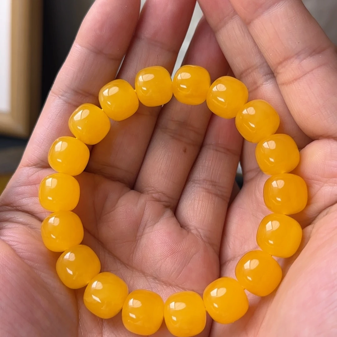 琥珀未镶嵌颈饰焦皮同料浓蜡红12