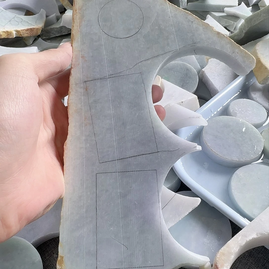 翡翠裸石翡翠A货边角料