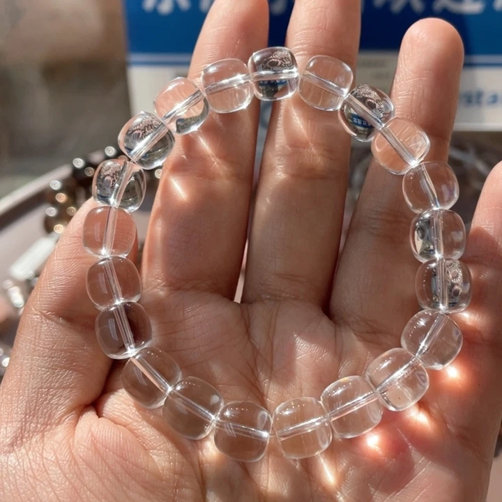 水晶手串未镶嵌纯净体白水晶随型