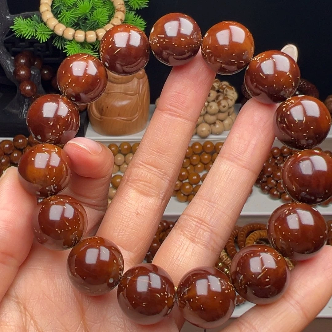 紫金鼠手串16半实心满天星光珠