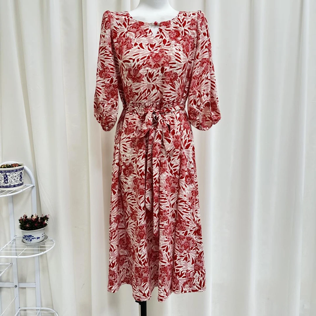 H1434新款夏季女装时尚连衣裙子时髦奢华印花漂亮女装连衣裙H1