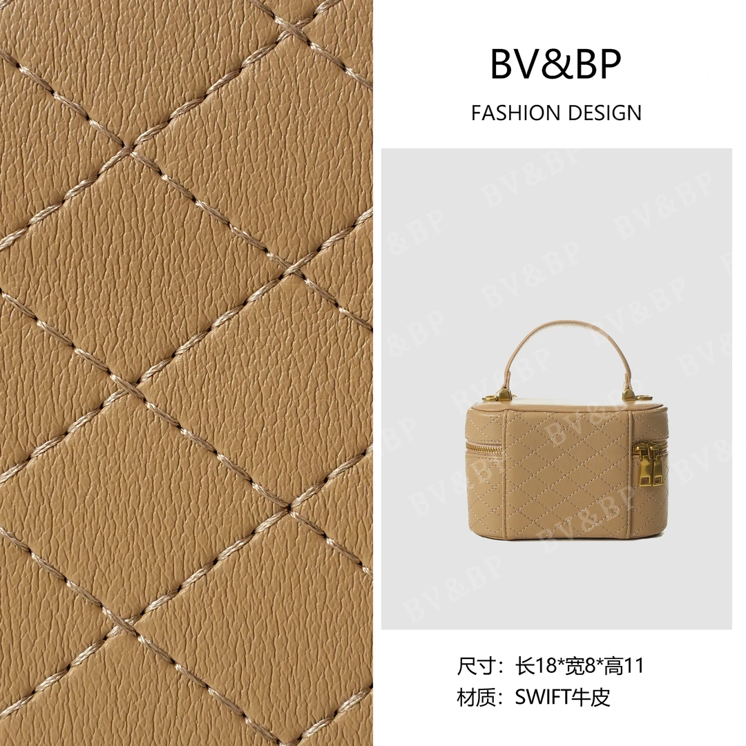 BV&BP· 原创设计 真皮高定单肩斜跨包  BV063-杏色