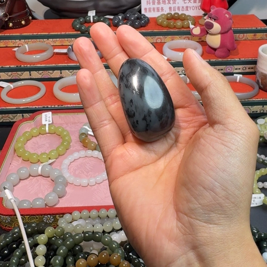 和田玉手串未镶嵌和田玉青花手把无结构