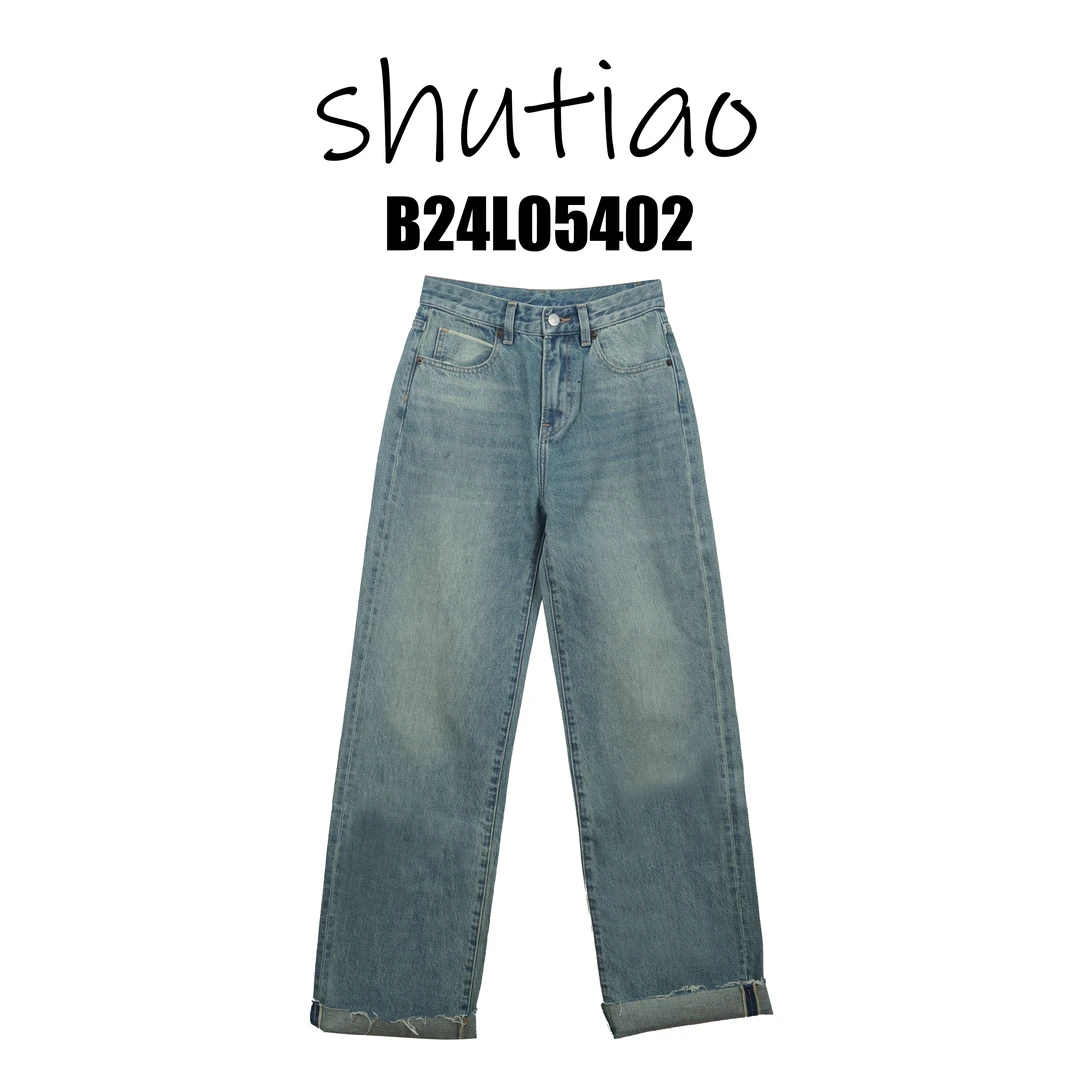 【SHUTIAO】2025夏季：新款小众设计款牛仔裤B24L05402