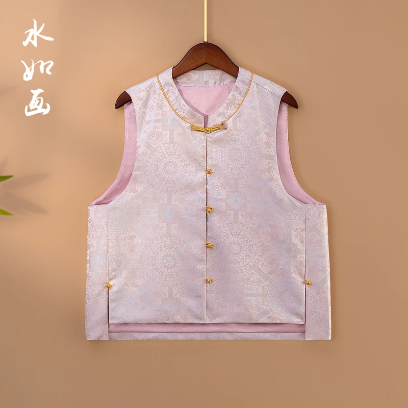 【若梦】2025新款春季马甲新中式复古国风立领提花气质上衣马夹女款