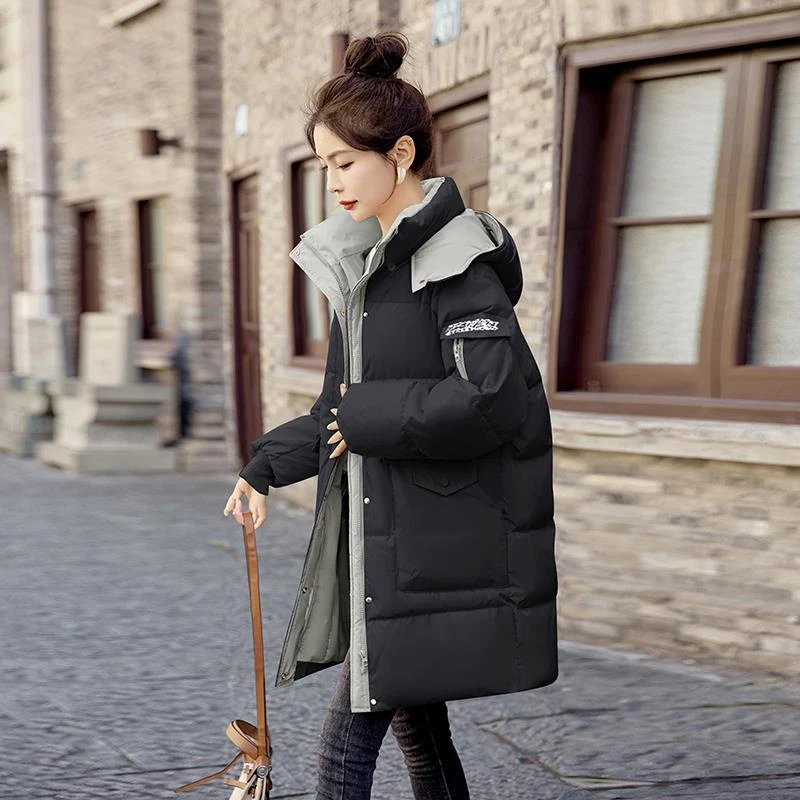 冬季羽绒服女2025年新款今年流行爆款中长版白鸭绒袄加厚连帽外套