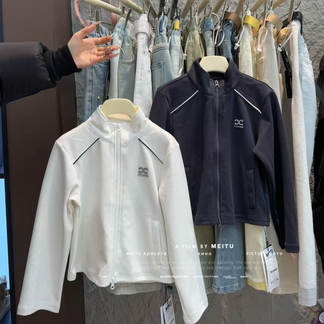 n0953 小蛮腰修身辣妹拉链款打底衫