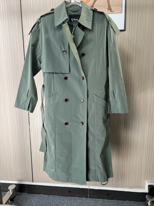 5804欧货品牌撤柜fg女装春夏新款时尚气质双排扣风衣