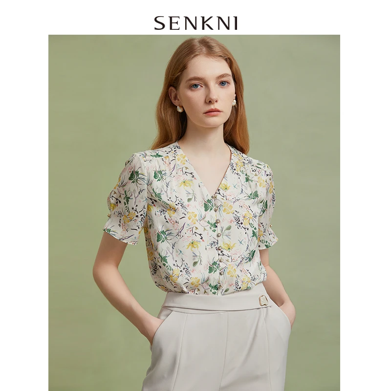 圣可尼精致碎花小衫S121101MD